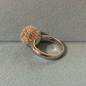 Crystals sphere silver ring